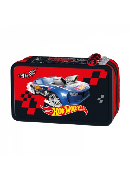 Penar echipat St.Majewski Hot Wheels, 3 fermoare, rosu cu negru, 651472