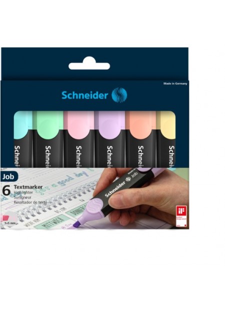 Textmarker Schneider Job 6 cul/set 