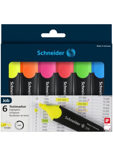 Textmarker Schneider Job  Pastel 6 cul/set