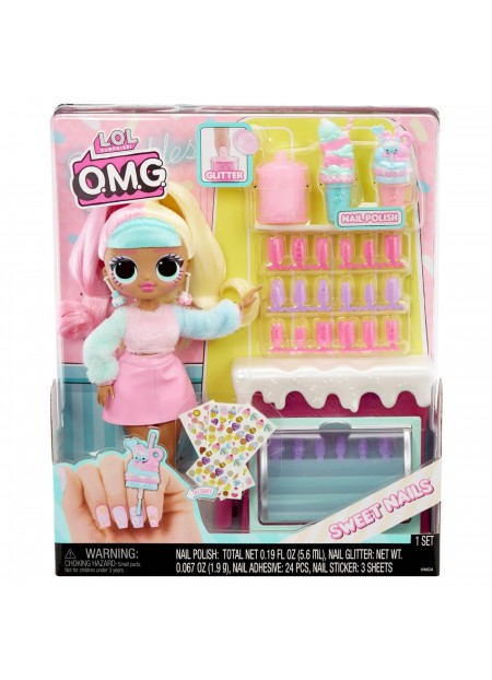 L.O.L. SURPRISE! OMG SWEET NAILS CANDYLICIOUS SPRINKLES SHOP SET PAPUSA CU ACCESORII