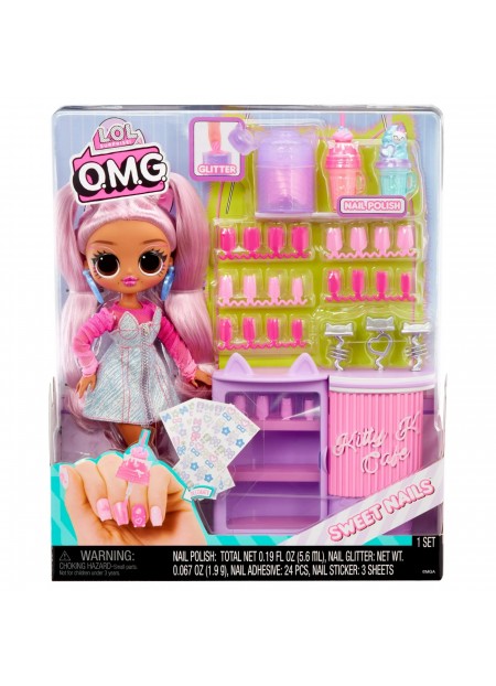 L.O.L. SURPRISE! OMG SWEET NAILS KITTY K CAFÉ SET PAPUSA CU ACCESORII